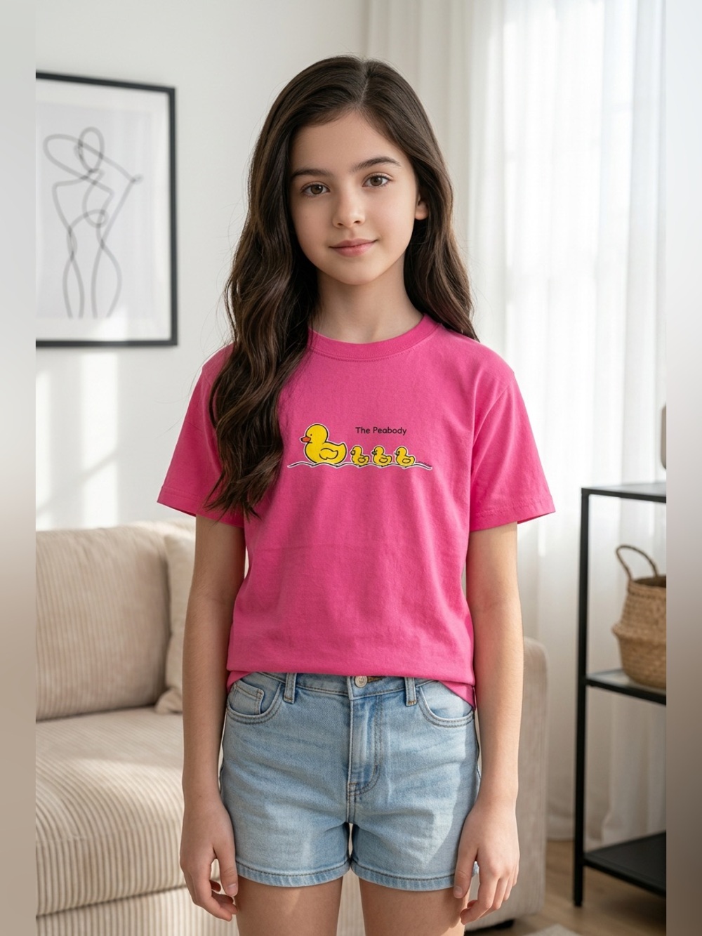 Anvil Youth Bubble Gum Pink From The Peabody in Memphis  TN Crew Neck Youth L